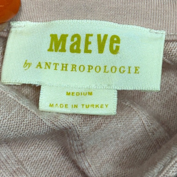 Maeve by Anthropologie Textured Diagonal Knit Tunic Blush Pink Size Medium EUC - Picture 3 of 12